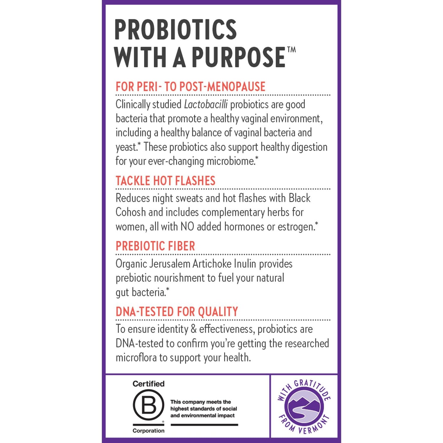 New Chapter All-Flora Probiotic Menopause Balance, Ultra-Concentrated Probiotics for Women with Black Cohosh for Menopause Hot Flashes, 100% Vegan, 30 Vegan Capsules - Maple Wellness Supplements