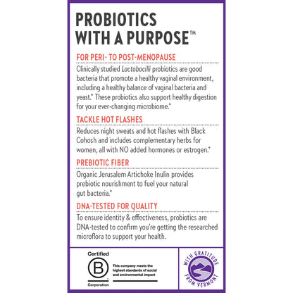 New Chapter All-Flora Probiotic Menopause Balance, Ultra-Concentrated Probiotics for Women with Black Cohosh for Menopause Hot Flashes, 100% Vegan, 30 Vegan Capsules - Maple Wellness Supplements