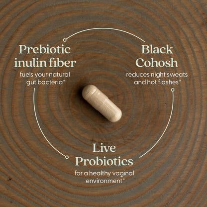 New Chapter All-Flora Probiotic Menopause Balance, Ultra-Concentrated Probiotics for Women with Black Cohosh for Menopause Hot Flashes, 100% Vegan, 30 Vegan Capsules - Maple Wellness Supplements