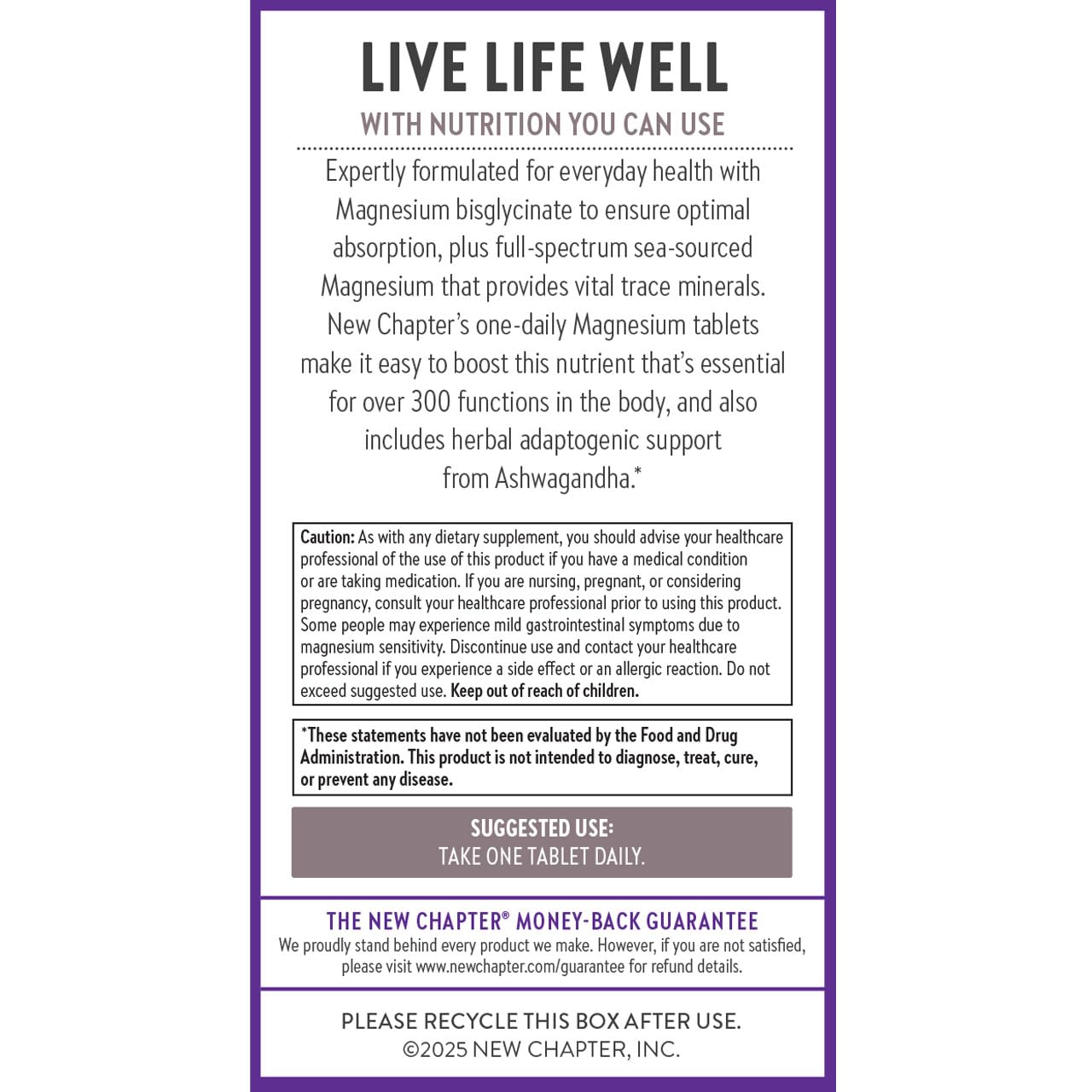 New Chapter Magnesium + Ashwagandha Supplement, 325 mg with Magnesium Glycinate for Muscle Relaxation & Recovery, Heart, Nerve & Bone Health, 2.5X Absorption - Maple Wellness Supplements