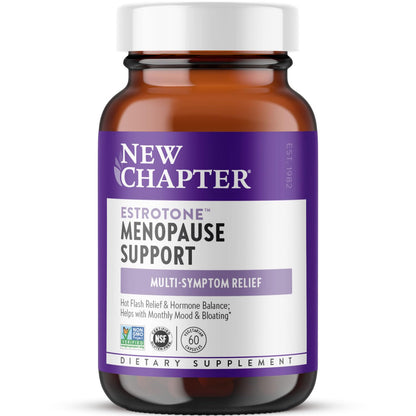New Chapter Menopause Supplement - Estrotone Herbal Hormone Balance for Women in Perimenopause, with Black Cohosh for Hot Flash Relief & to Reduce Night Sweats + Vitex, No Added Hormones - 60 ct - Maple Wellness Supplements