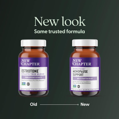 New Chapter Menopause Supplement - Estrotone Herbal Hormone Balance for Women in Perimenopause, with Black Cohosh for Hot Flash Relief & to Reduce Night Sweats + Vitex, No Added Hormones - 30 ct - Maple Wellness Supplements