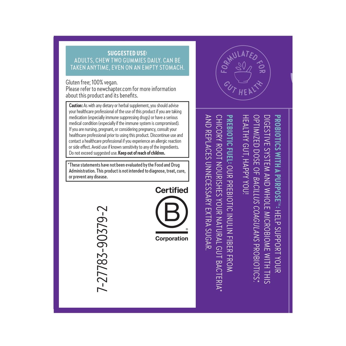 New Chapter Probiotic Gummies for Women and Men, All-Flora (1 Month Supply) – 55% Less Sugar+, Formulated for Holistic Gut Health Support with Probiotics + Prebiotic Fiber - Maple Wellness Supplements
