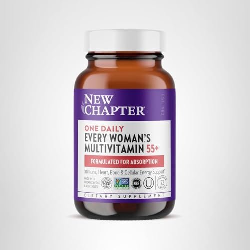 New Chapter Women’s Multivitamin 55+, Astaxanthin, B6, B12, D3, Vitamin C & Zinc, Immune, Heart, Cellular Energy, and Bone Support, Gentle on The Stomach - Maple Wellness Supplements