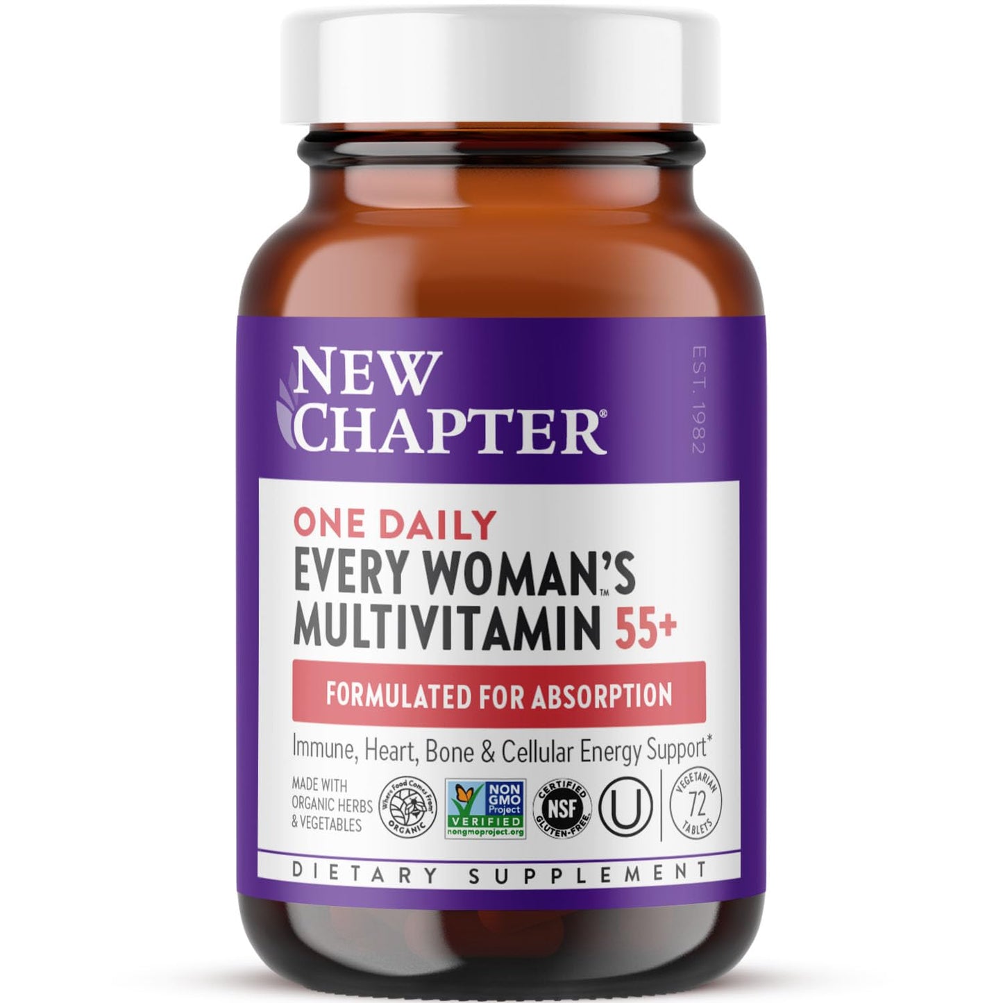 New Chapter Women’s Multivitamin 55+, Astaxanthin, B6, B12, D3, Vitamin C & Zinc, Immune, Heart, Cellular Energy, and Bone Support, Gentle on The Stomach - Maple Wellness Supplements