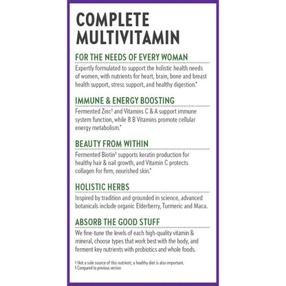 New Chapter Women’s Multivitamin, Iron, B6, B12, Biotin for Hair Growth, D3, Vit C, Zinc for Immune & Stress Support, Gentle on an Empty Stomach, One Daily, Non-GMO, Gluten-Free, 18+, 72 Tablets - Maple Wellness Supplements