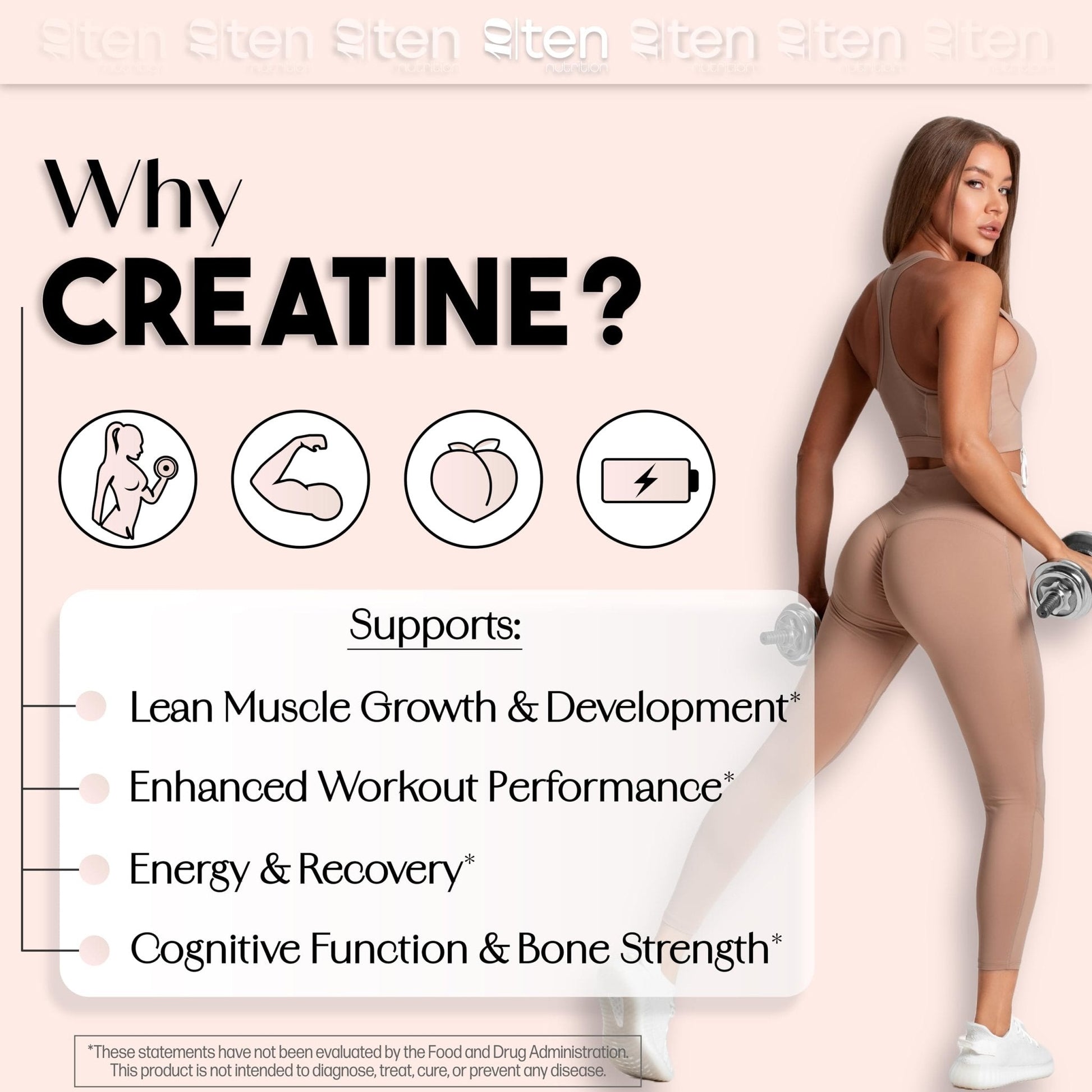 New - Creatine + Collagen for Women – Supports Lean Muscle Growth & Development, Booty Gain, Energy & Recovery – 5g Creatine Monohydrate Plus 5000mg Collagen Peptides Combo – Unflavored, 30 Servings - Maple Wellness Supplements
