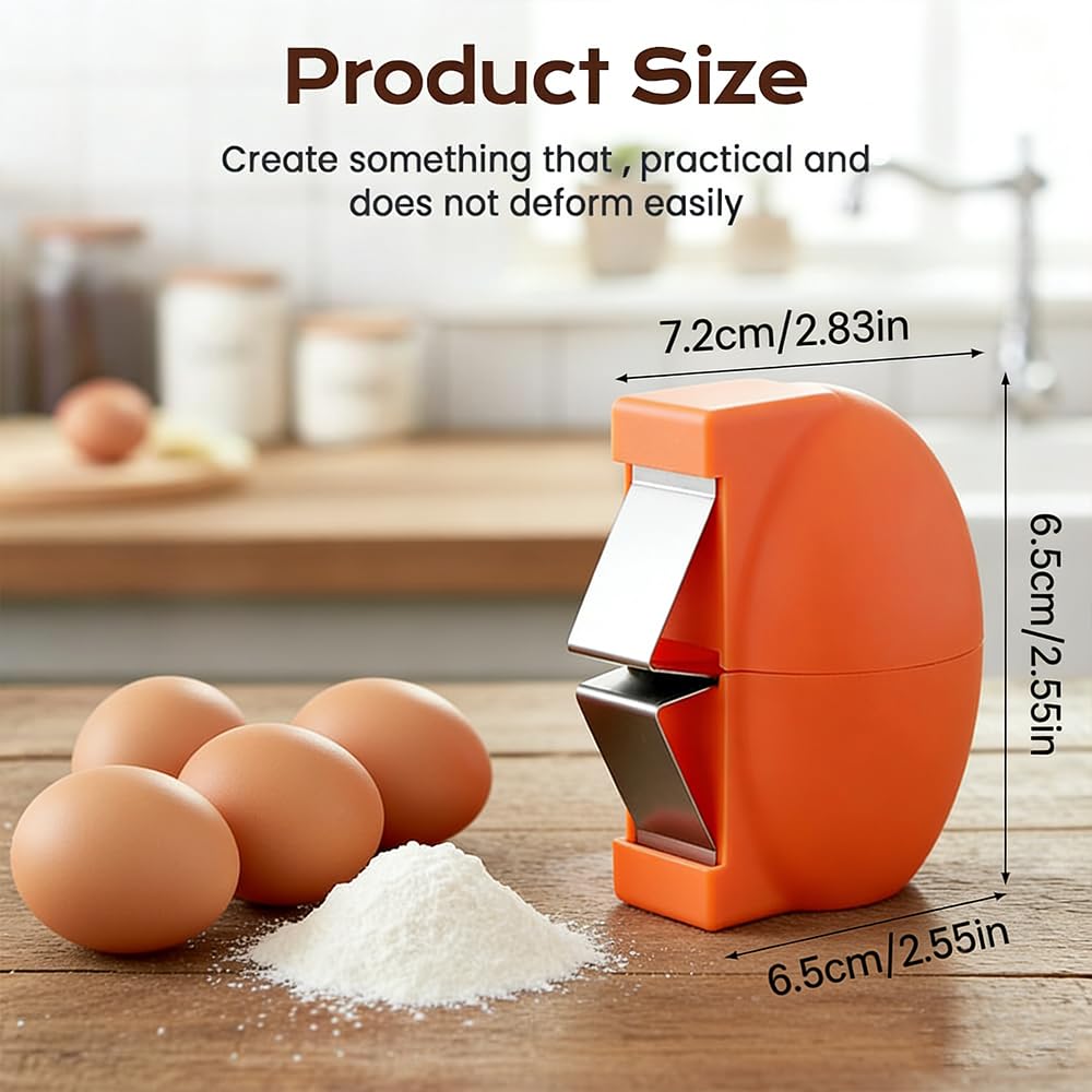 New Egg Shell Opener Egg Cracker Tool Stainless Steel, Multifunctional Egg Shell Opener for Raw Or Hard-Boiled Eggs, Kitchen Gadget for Cooking Baking (Orange Red) - Maple Wellness Supplements
