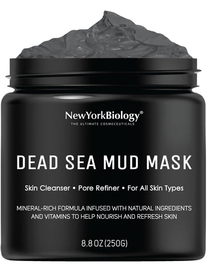 New York Biology Dead Sea Mud Mask for Face and Body | Spa Quality Pore Refiner for Oily Skin | Natural Skincare for Women & Men - Maple Wellness Supplements