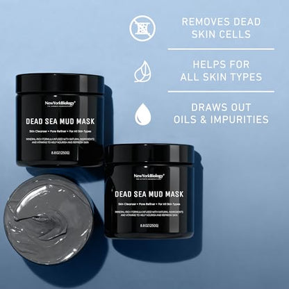 New York Biology Dead Sea Mud Mask for Face and Body | Spa Quality Pore Refiner for Oily Skin | Natural Skincare for Women & Men - Maple Wellness Supplements