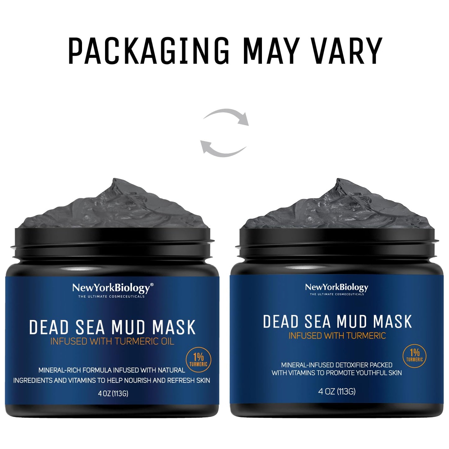 New York Biology Dead Sea Mud Mask for Face and Body | with Turmeric Oil | Spa Quality Pore Refiner for Oily Skin | Natural Skincare for Women & Men - Maple Wellness Supplements