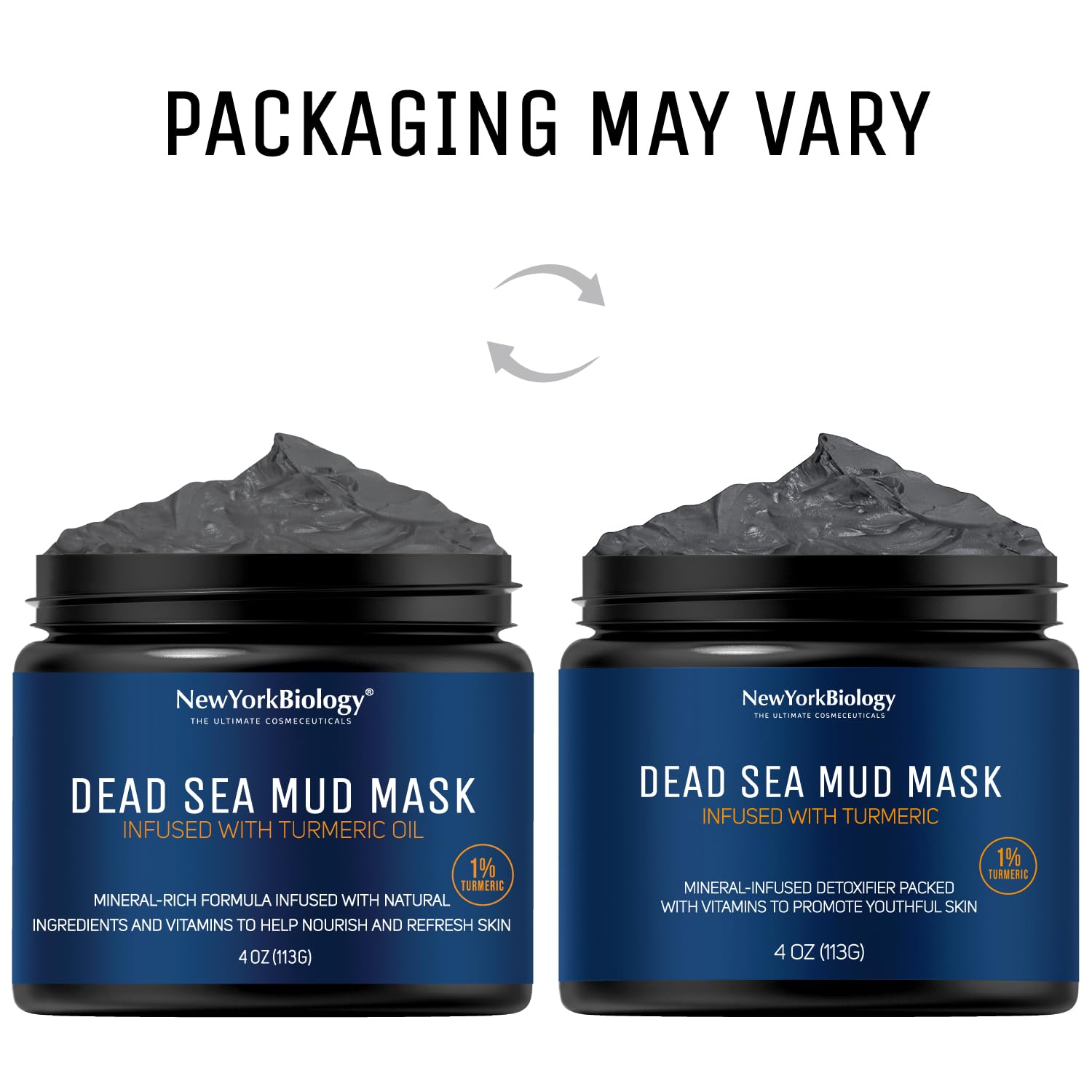 New York Biology Dead Sea Mud Mask for Face and Body | with Turmeric Oil | Spa Quality Pore Refiner for Oily Skin | Natural Skincare for Women & Men - Maple Wellness Supplements