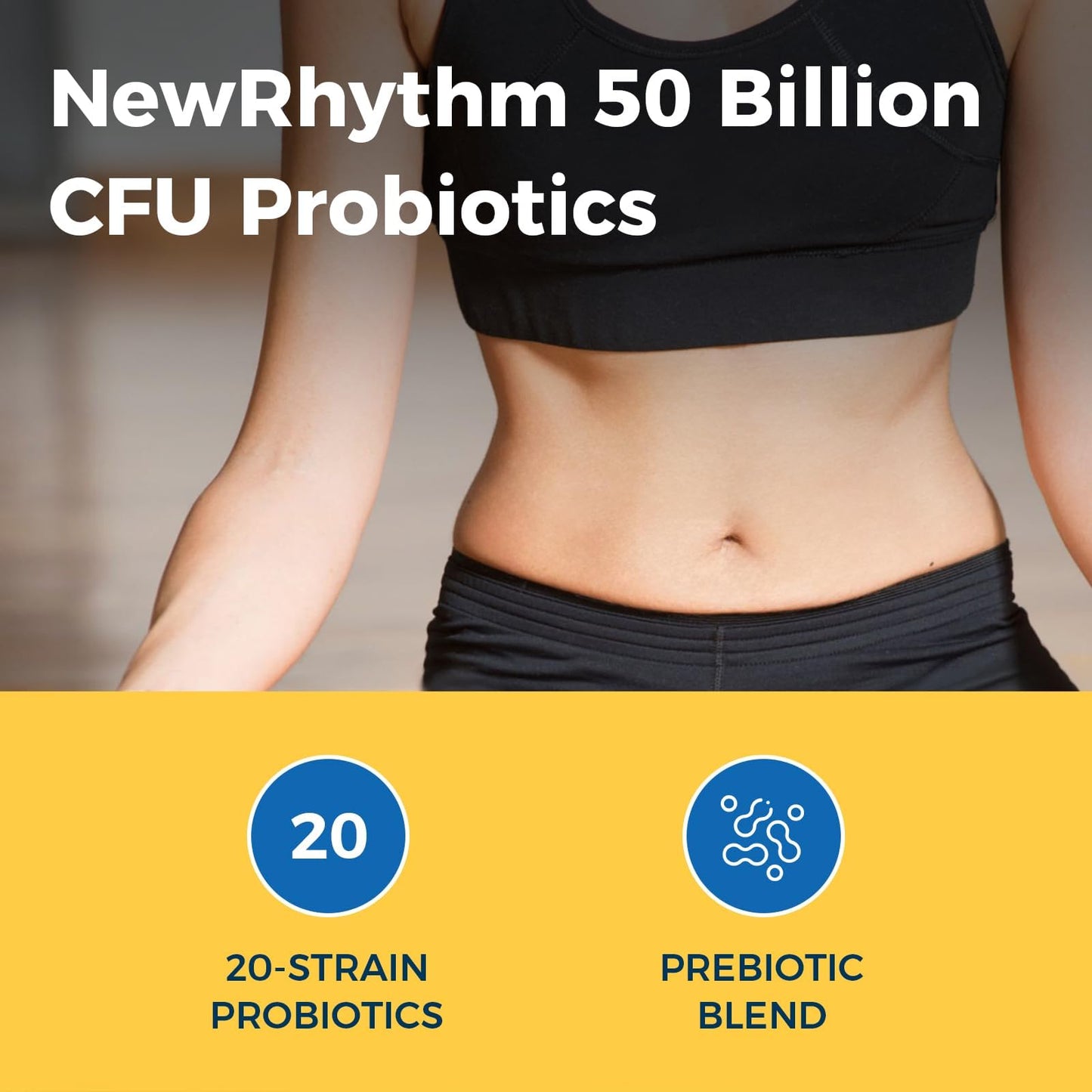 NewRhythm Probiotics 50 Billion CFU 20 Strains, 60 Veggie Capsules, Targeted Release Technology, Stomach Acid Resistant - Maple Wellness Supplements