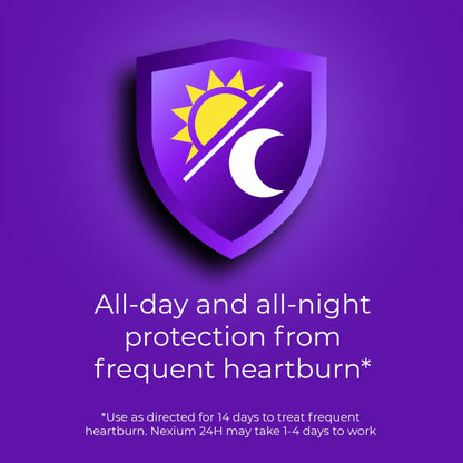 Nexium 24HR ClearMinis Acid Reducer Heartburn Relief Delayed Release Capsules for All-Day and All-Night Protection from Frequent Heartburn, Heartburn Medicine with Esomeprazole Magnesium - 42 Count - Maple Wellness Supplements
