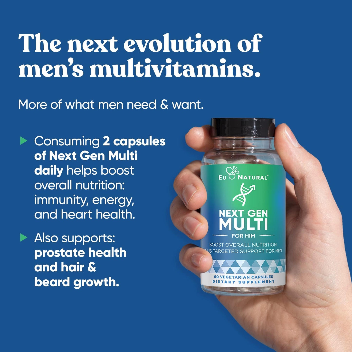 Next Gen Multi for Him Advanced Men’s Multivitamin Supplement - 26-in-1 Multiblend for Beard & Hair Growth, Men’s Reproductive Health, Metabolism, Heart, Skin, - Maple Wellness Supplements