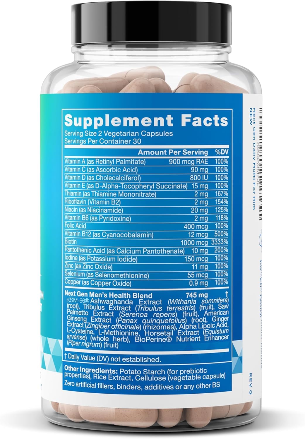 Next Gen Multi for Him Advanced Men’s Multivitamin Supplement - 26-in-1 Multiblend for Beard & Hair Growth, Men’s Reproductive Health, Metabolism, Heart, Skin, - Maple Wellness Supplements