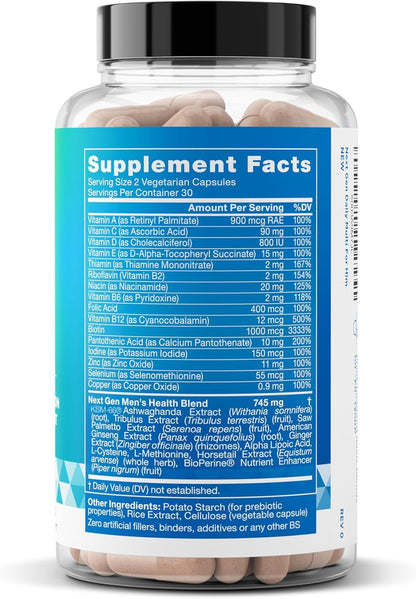 Next Gen Multi for Him Advanced Men’s Multivitamin Supplement - 26-in-1 Multiblend for Beard & Hair Growth, Men’s Reproductive Health, Metabolism, Heart, Skin, - Maple Wellness Supplements