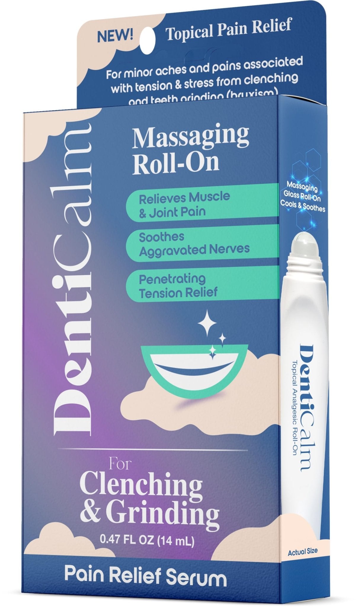 nfuse DentiCalm Soothing Pain Relief for Teeth Grinding and Jaw Clenching (Bruxism), for Jaw, Head and Neck Pain, Stiffness and Tension, Nightguard Discomfort Relief, 0.47 OZ - Maple Wellness Supplements