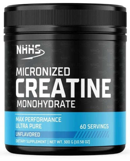 NHHS Micronized Creatine Monohydrate – Supports Strength & Muscle Performance | Ultra-Pure, Unflavored, 60 Servings, 300 Grams – Made in USA, Gluten-Free, Non-GMO - Maple Wellness Supplements