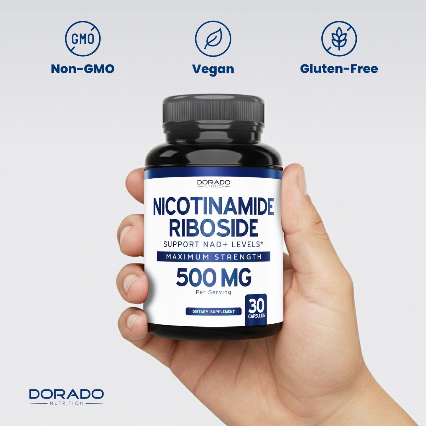Nicotinamide Riboside 500mg (30 Count) NAD Supplement - NR Supplement For Women & Men to Support NAD+ Levels - NAD Booster - Third Party Tested - Vegan Safe, Non GMO & USA Made (30 Capsules) - Maple Wellness Supplements