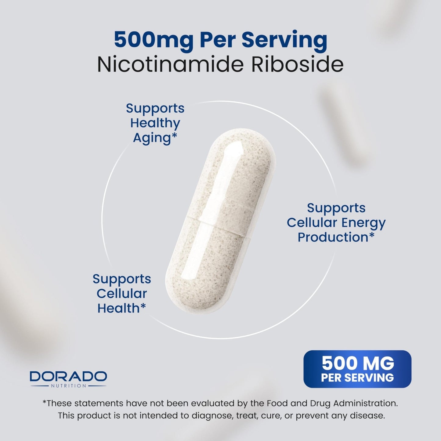 Nicotinamide Riboside 500mg (30 Count) NAD Supplement - NR Supplement For Women & Men to Support NAD+ Levels - NAD Booster - Third Party Tested - Vegan Safe, Non GMO & USA Made (30 Capsules) - Maple Wellness Supplements