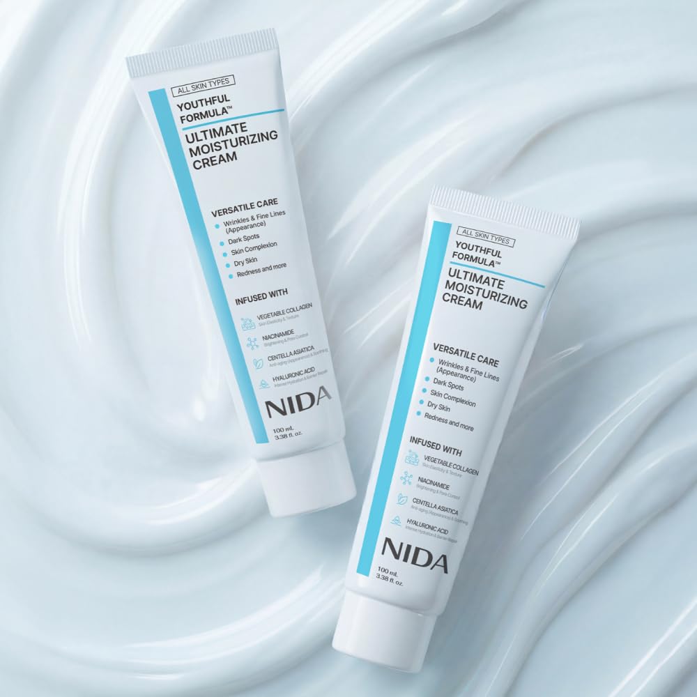 NIDA Youthful Formula™ Ultimate Moisturizing Cream | Centella Asiatica, Niacinamide, Hyaluronic Acid, Collagen | Wrinkles, Fine Lines - Maple Wellness Supplements