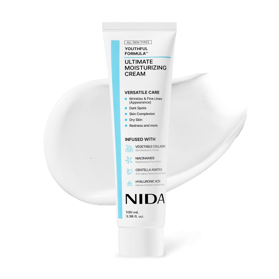 NIDA Youthful Formula™ Ultimate Moisturizing Cream | Centella Asiatica, Niacinamide, Hyaluronic Acid, Collagen | Wrinkles, Fine Lines - Maple Wellness Supplements