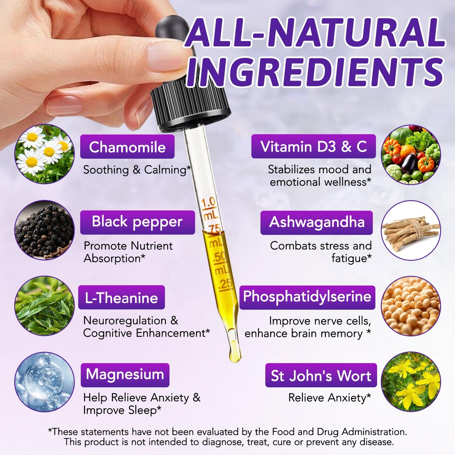 NIFEISHI Cortisol Reducer & Manager Liquid Drops for Women & Men | Cortisol Supplements with Ashwagandha & Magnesium | 9-in-1 Stress & Mood Support, Blueberry Flavor-2.02 floz - Maple Wellness Supplements