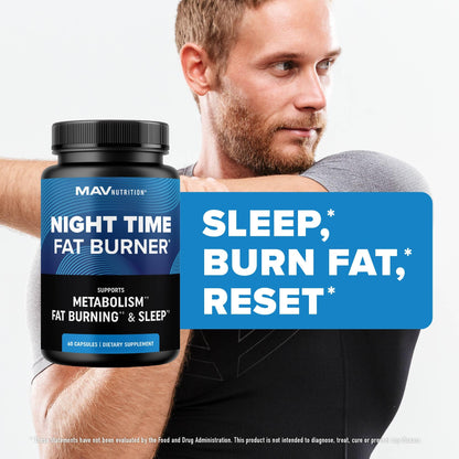 Night Time Fat Burner for Weight Loss Support & Sleep Aid | Appetite Suppressant, Carb Blocker, Nighttime Metabolism Booster for Stomach Fat Burner - Maple Wellness Supplements