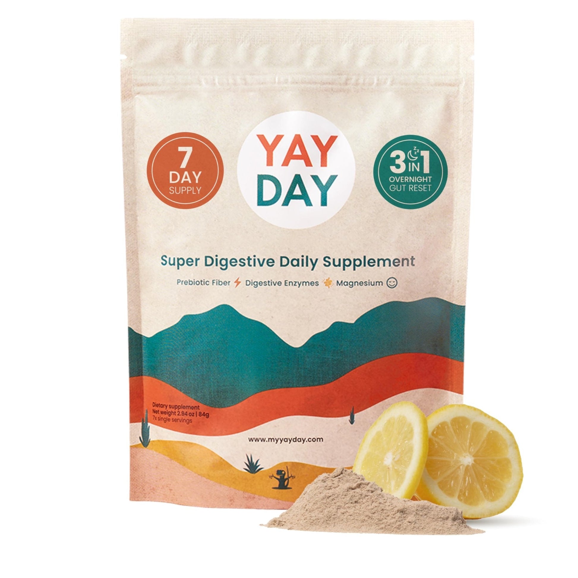 Nighttime Prebiotic Fiber Powder with Digestive Enzymes & Magnesium Glycinate for Sleep, On-The-Go Travel 7 Pack | Gut Health Supplement for Women & Men - Bloating Relief Soluble and Insoluble Fiber - Maple Wellness Supplements