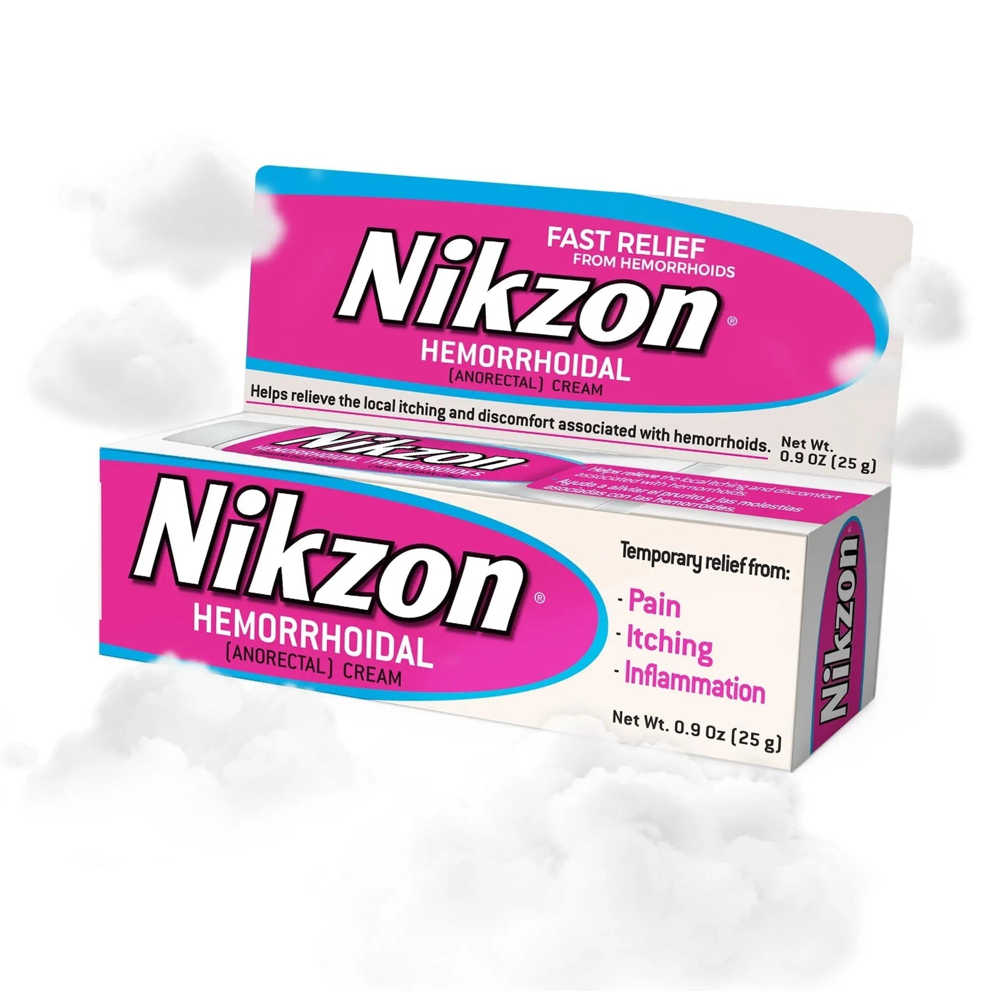 Nikzon Hemorrhoid Cream | Double Effect for Pain & Swelling, Numbs Irritated Anorectal Area, Soothing & Fast-Acting Formula, Dual-Action Hemorrhoid Treatment, 0.9 Oz, 1-Pack - Maple Wellness Supplements