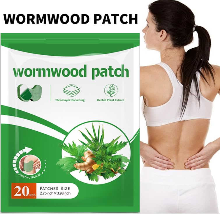 NiTa HyHy Wormwood Knee Pain Patches,Herbal Knee Patches for Pain Relief Extra Strength,Sciatica Pain Relief,for Knee, Back, Neck, Shoulder,20 Count - Maple Wellness Supplements
