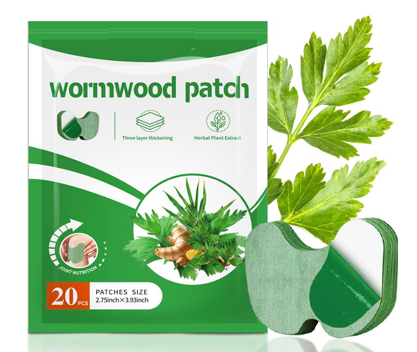 NiTa HyHy Wormwood Knee Pain Patches,Herbal Knee Patches for Pain Relief Extra Strength,Sciatica Pain Relief,for Knee, Back, Neck, Shoulder,20 Count - Maple Wellness Supplements