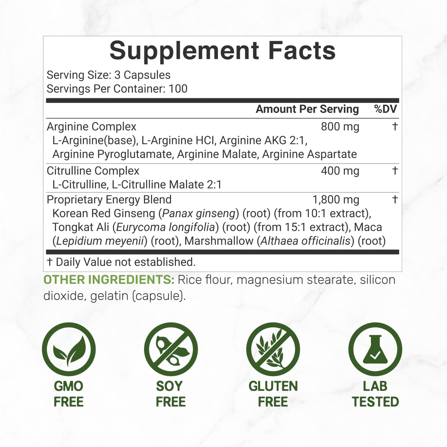 Nitric Oxide Supplement 3,000mg, 300 Capsules | 12-in-1 Complex for Men & Women – Arginine, Citrulline, Korean Red Ginseng, - Maple Wellness Supplements
