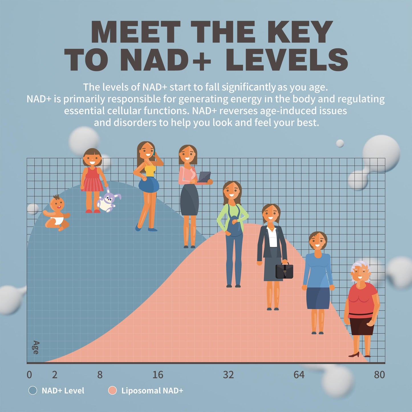 NIUSISE NAD Gummies Sugar Free, NAD+ Supplement with Liposomal Nicotinamide Riboside, Resveratrol, Quercetin, NAD Supplement for Anti-Aging, Energy, Cellular Health, Blueberry Flavor, 60 Gummies - Maple Wellness Supplements