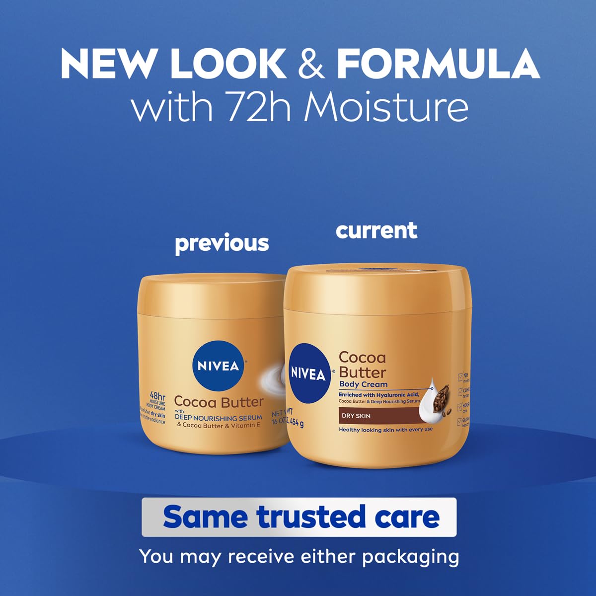 NIVEA Cocoa Butter Body Cream with Deep Nourishing Serum, Cocoa Butter Cream for Dry Skin, 16 Ounce Jar - Maple Wellness Supplements