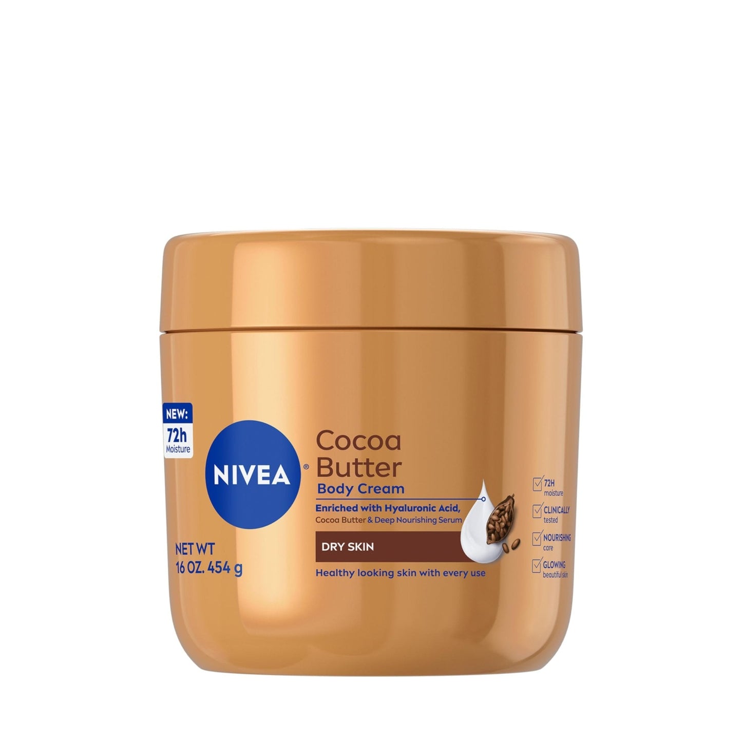 NIVEA Cocoa Butter Body Cream with Deep Nourishing Serum, Cocoa Butter Cream for Dry Skin, 16 Ounce Jar - Maple Wellness Supplements