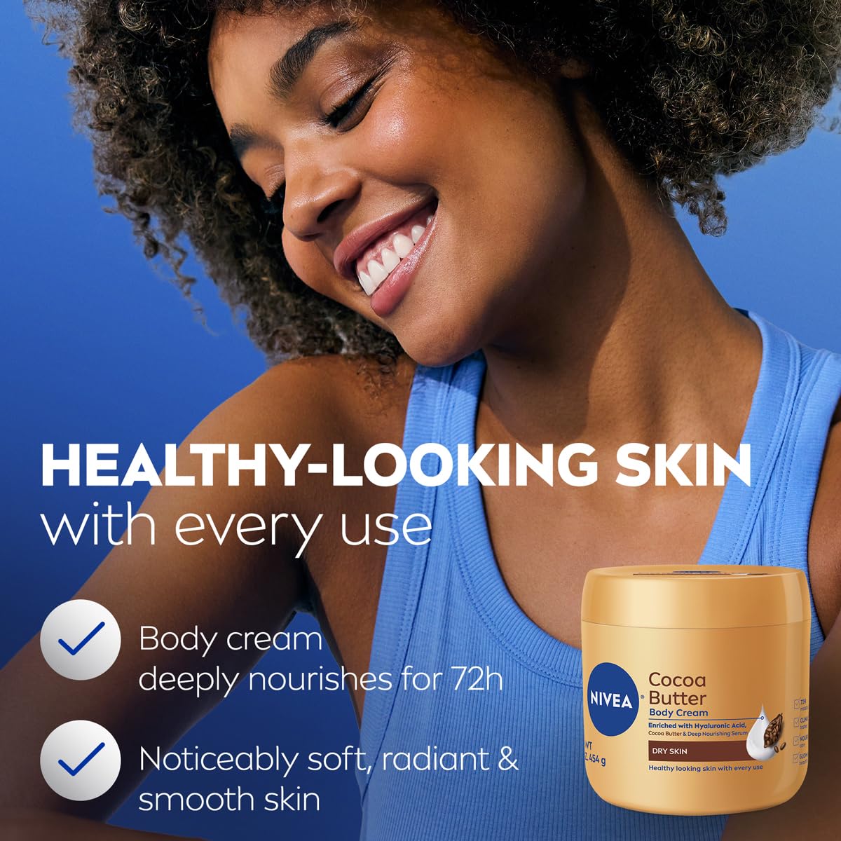 NIVEA Cocoa Butter Body Cream with Deep Nourishing Serum, Cocoa Butter Cream for Dry Skin, 16 Ounce Jar - Maple Wellness Supplements