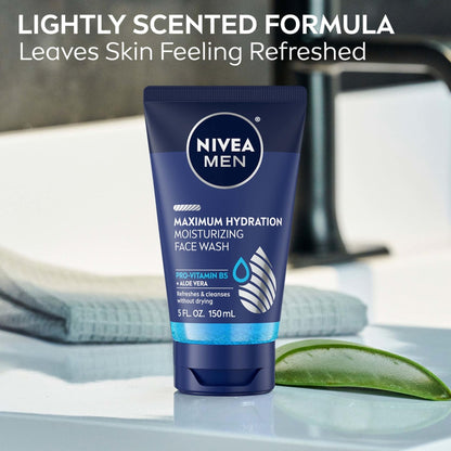 NIVEA MEN Maximum Hydration Face Wash, Face Wash with Provitamin B5 and Aloe Vera - Maple Wellness Supplements