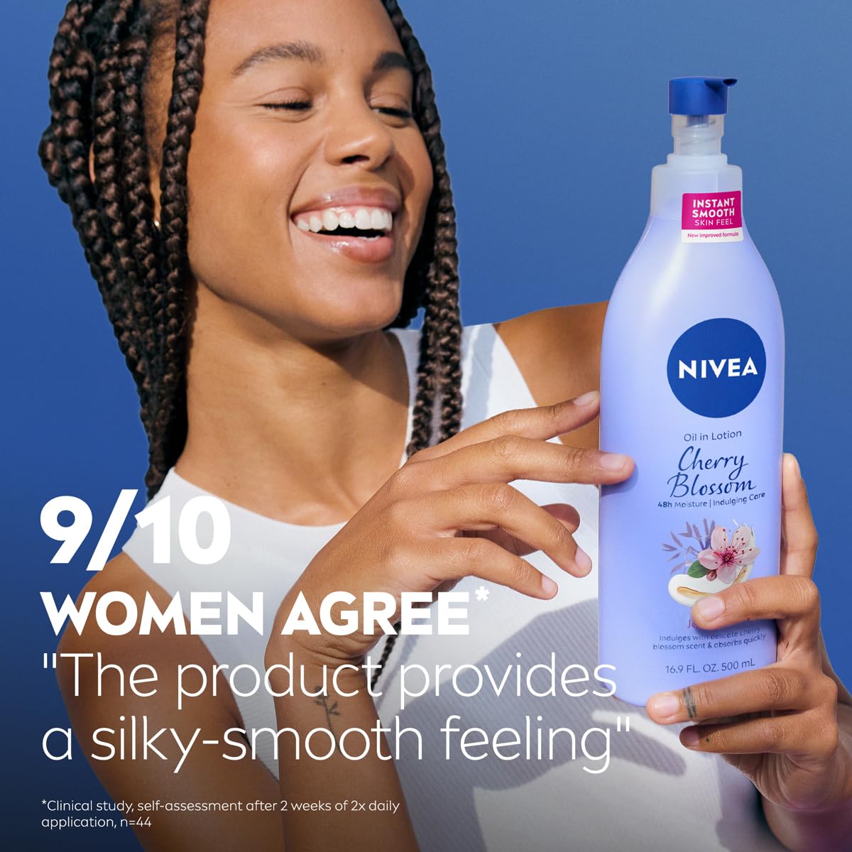 NIVEA Oil Infused Cherry Blossom and Jojoba Oil Body Lotion for Women, Fast-Absorbing and Non-Greasy Cherry Blossom Scented - Maple Wellness Supplements