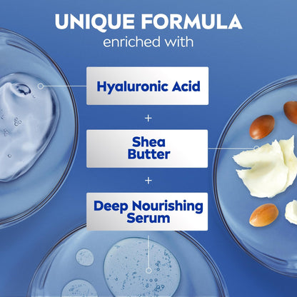 NIVEA Shea Nourish Body Lotion for Dry Skin with Hyaluronic Acid, Shea Butter and Deep Nourishing Serum - Maple Wellness Supplements