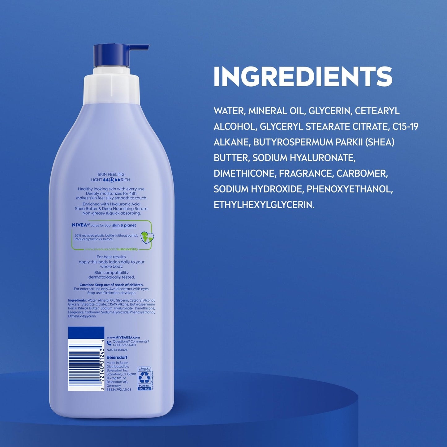 NIVEA Shea Nourish Body Lotion for Dry Skin with Hyaluronic Acid, Shea Butter and Deep Nourishing Serum - Maple Wellness Supplements