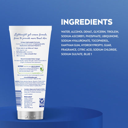 NIVEA Skin Firming & Toning Body Gel Cream with Q10, Hyaluronic Acid and Vitamin C - Maple Wellness Supplements
