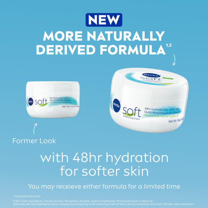 NIVEA Soft Refreshingly Soft Moisturizing Cream, Lightweight Body Moisturizer for Face, Body and Hands, Body Cream Enriched - Maple Wellness Supplements