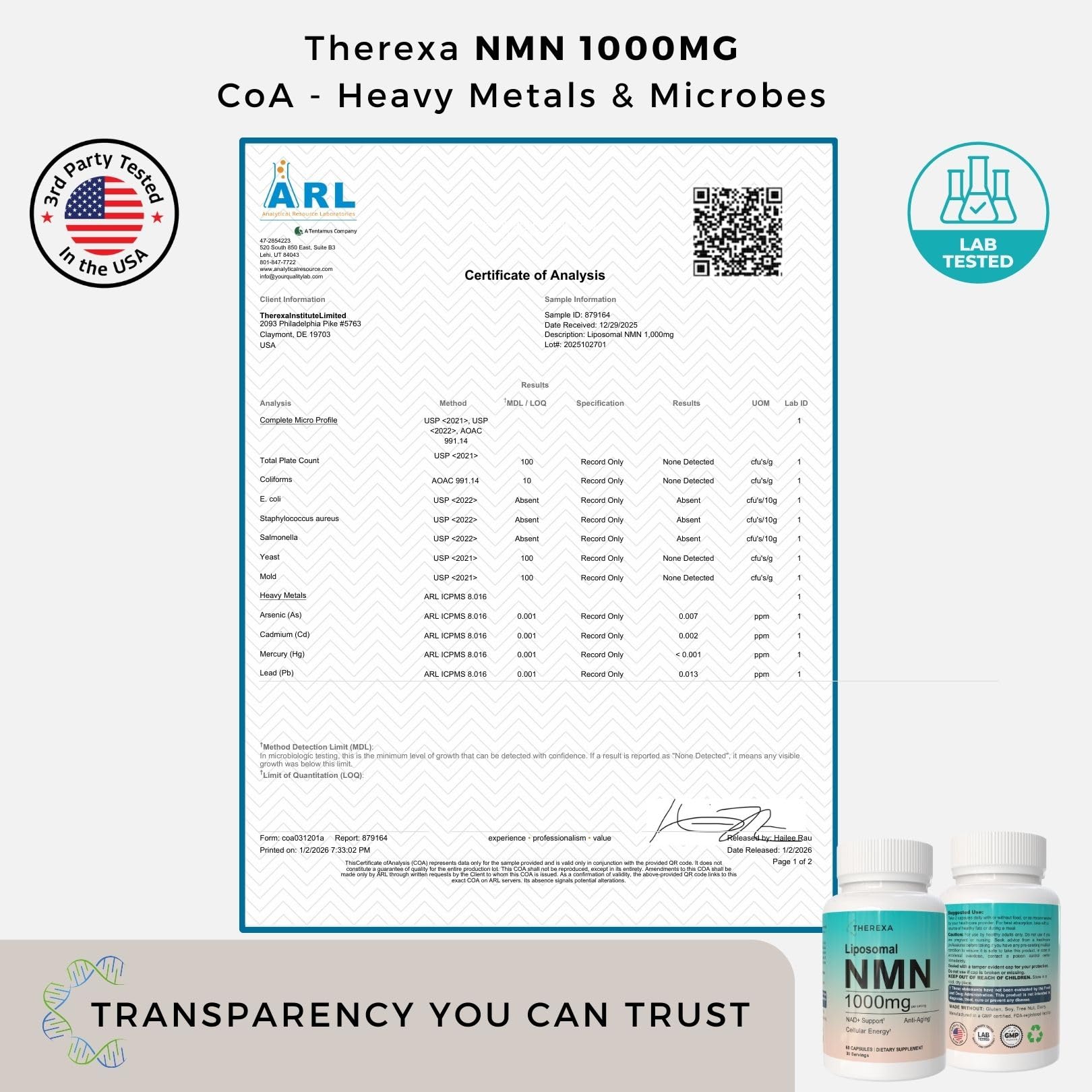 NMN Supplement 1000mg Pure - Liposomal NMN for NAD+ Supplement, Tested in USA, 60 Capsules - Maple Wellness Supplements