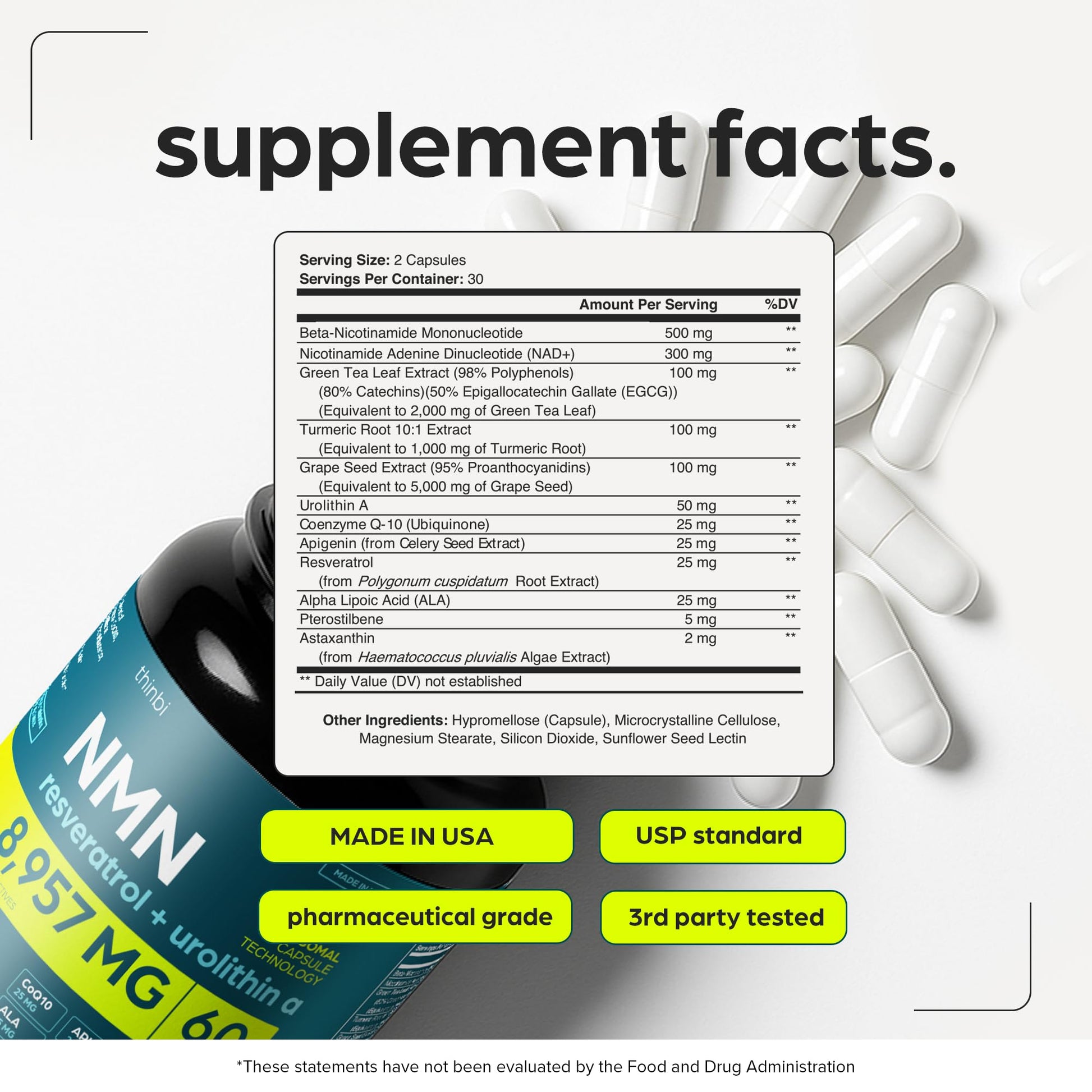 NMN Supplement 8957mg with Real NAD+ Not Just a Booster | Urolithin A, Resveratrol, CoQ10, Alpha Lipoic Acid, Green Tea Extract | Cellular Longevity & Energy Support for Men & Women - Maple Wellness Supplements
