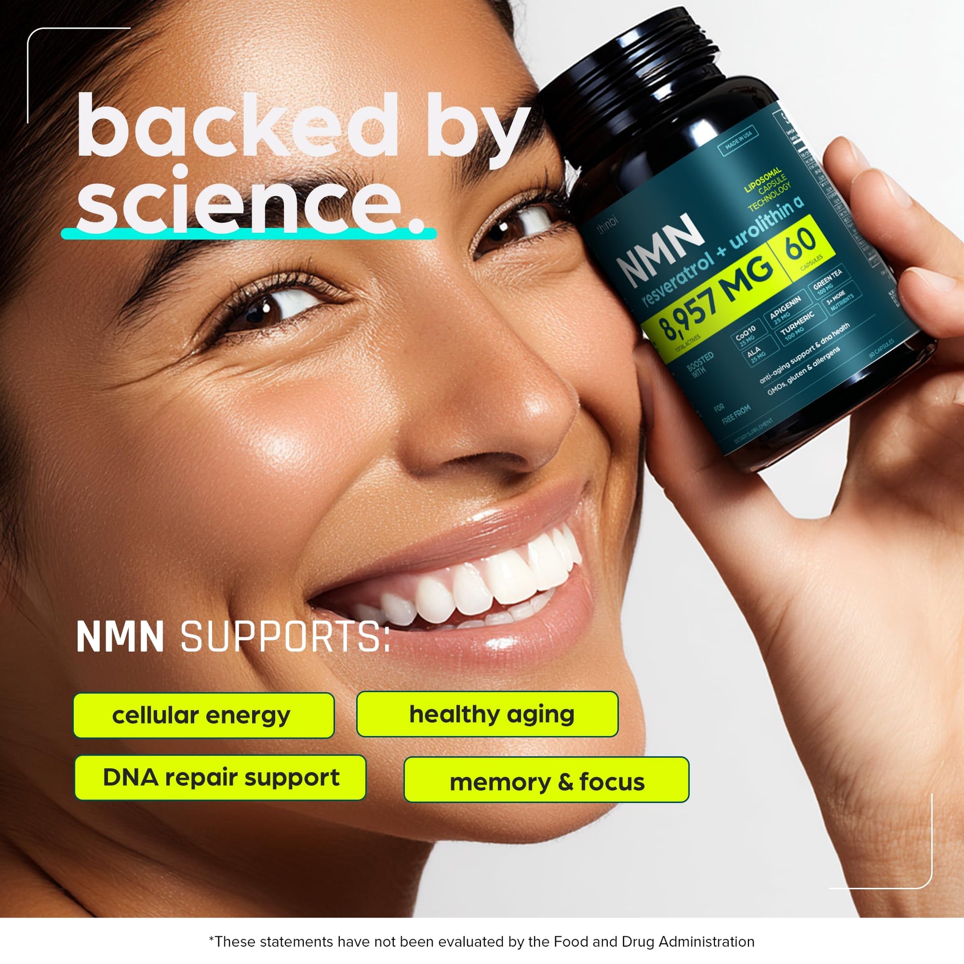 NMN Supplement 8957mg with Real NAD+ Not Just a Booster | Urolithin A, Resveratrol, CoQ10, Alpha Lipoic Acid, Green Tea Extract | Cellular Longevity & Energy Support for Men & Women - Maple Wellness Supplements