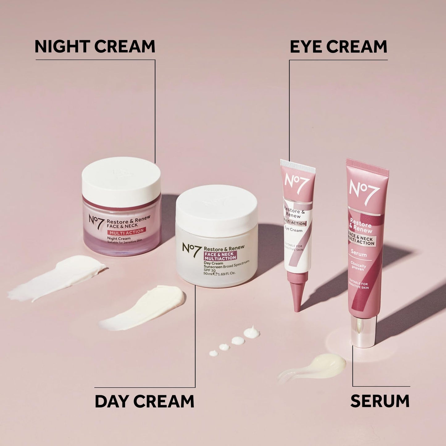 No7 Restore & Renew Multi Action Night Cream for Face & Neck - Nighttime Face Moisturizer with Collagen Peptides - Maple Wellness Supplements