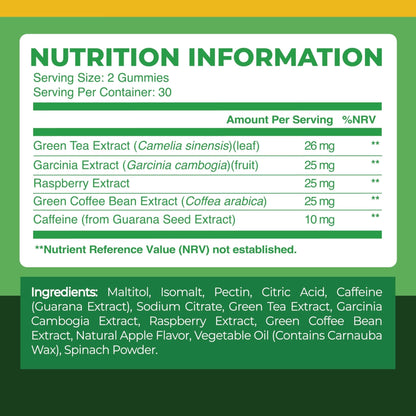 Nobi Nutrition Green Tea Fat Burner Gummies for Weight Loss | Metabolism Boost - Maple Wellness Supplements