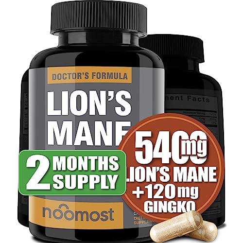 NooMost Organic Lions Mane Supplement Capsules 5400mg, Ginkgo Biloba 120mg - Maple Wellness Supplements